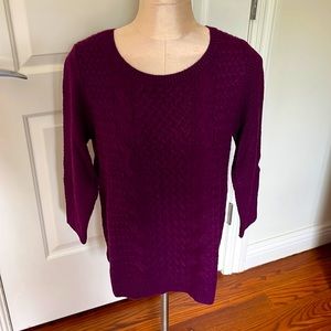 Loft wool and cotton blend cable knit sweater